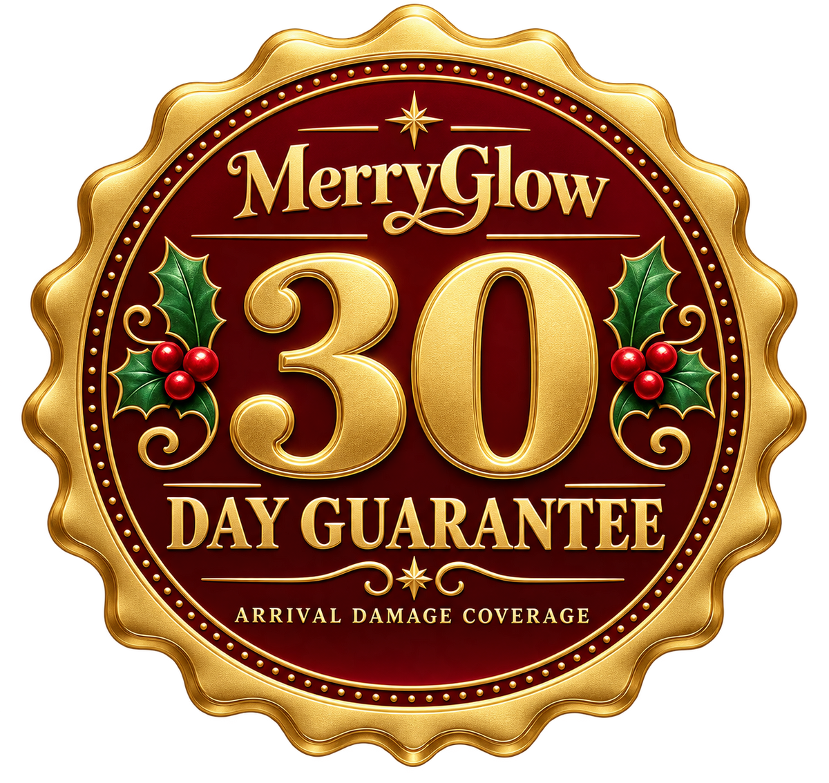 MerryGlow 30 day arrival damage guarantee